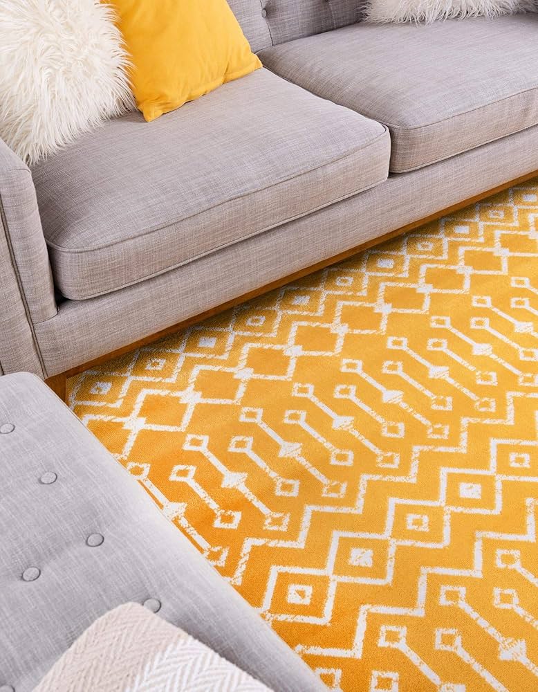 ¥B Sign Rug Yellow ¥ellow Bucks イエローバックス Rugs.Com Kasbah Trellis Collection Rug – 6' Square Yellow